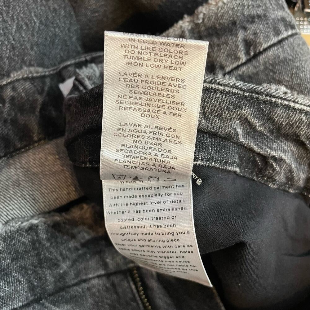 Good American Good Classic Low Waist Fray Black Gray Ankle Jeans womens 20 new - Picture 15 of 16